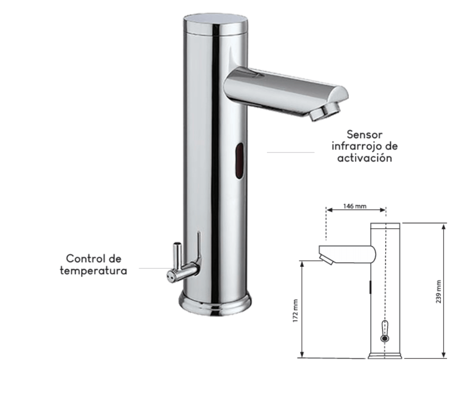 Mezcladora automática para lavabo