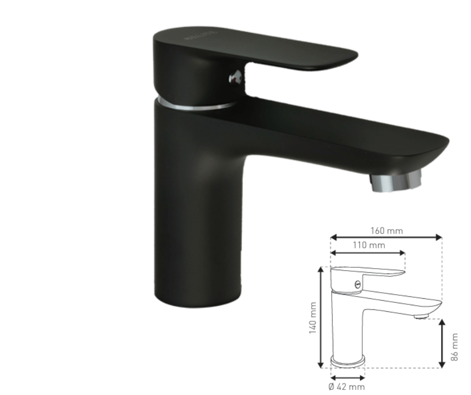 Mezcladora lavabo monomando negro